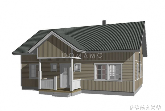 Проект каркасного дома с мансардой и санузлом Проект каркасного дома с мансардой и санузлом