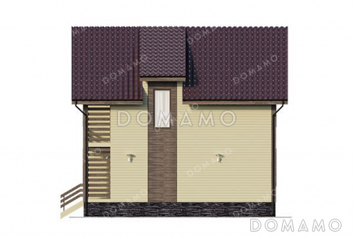 Проект одноэтажного дома с мансардой и балконом / Фасад 4