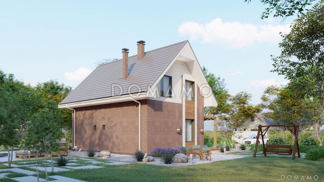 Проект дома с мансардой, балконом, террасой и сауной / 3