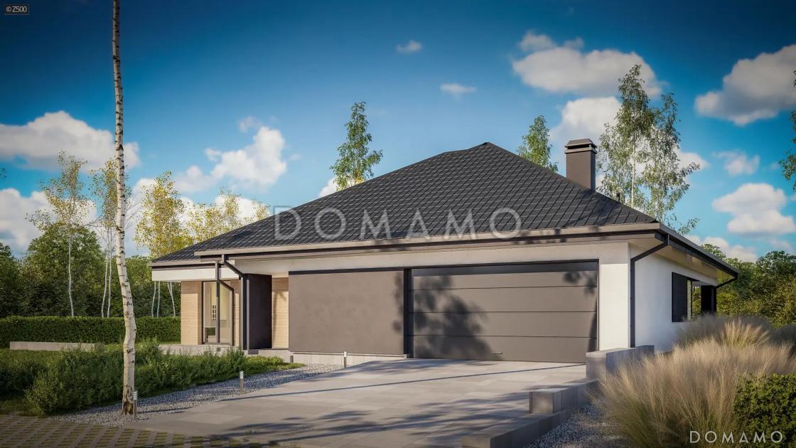 Проект дома из газобетона с просторной террасой и гаражом на 2 машины / 2