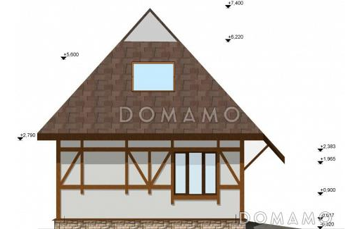 Проект каркасного дома для прислуги / Фасад 3