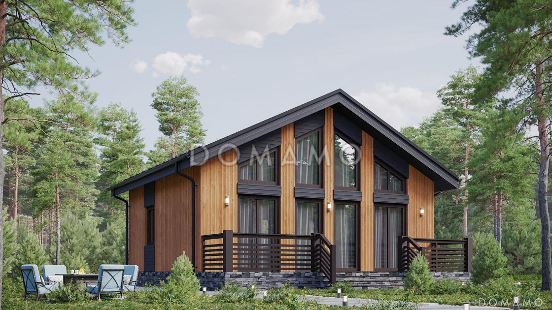 Проект каркасного дома со спальней наверху и вторым светом / 2