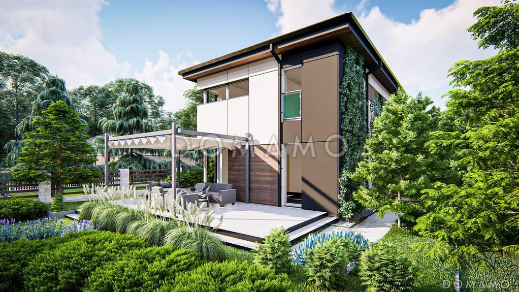 Проект двухэтажного дома с террасой, кухней-столовой, тремя спальнями / 5