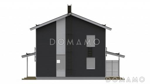 Проект дома с небольшой гардеробной в спальне на втором этаже / Фасад 1