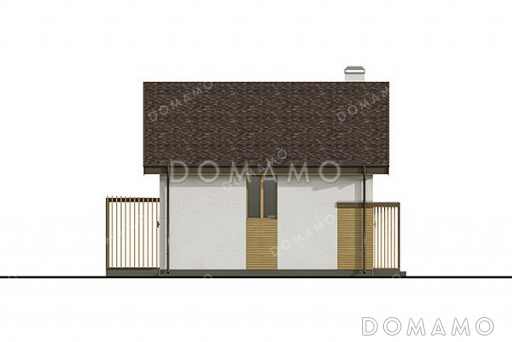 Проект одноэтажного дома с мансардой и террасой / Фасад 3