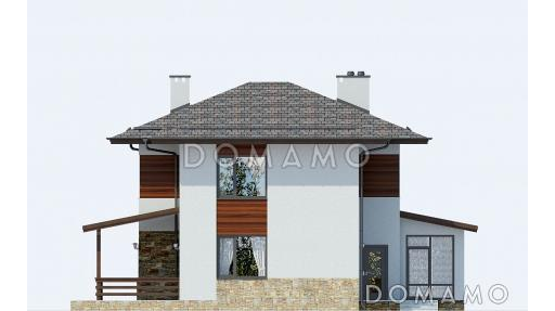 Проект  двухэтажного дома с просторной верандой / Фасад 1