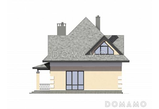 Проект дома из газобетона с тремя спальнями на втором этаже / Фасад 4