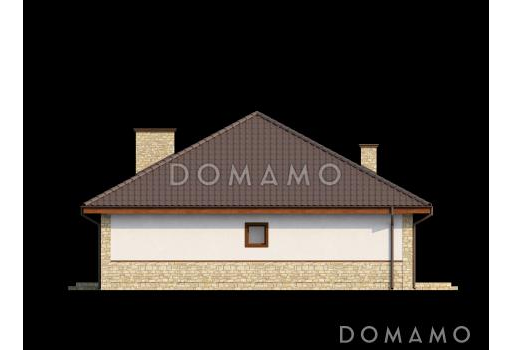 Проект одноэтажного дома из кирпича с зоной барбекю на террасе / Фасад 3