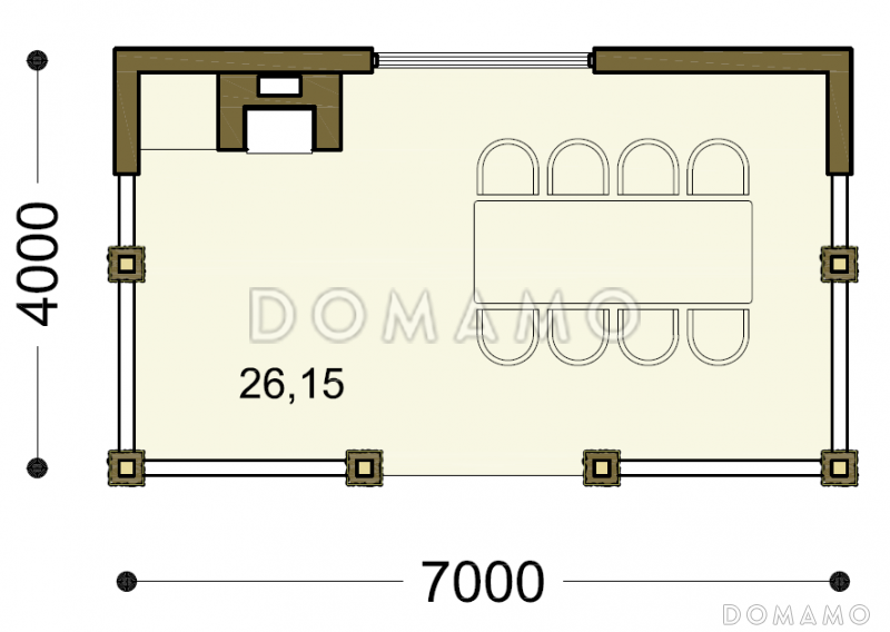 Проект беседки с отделкой из декоративного камня / План 1 этажа