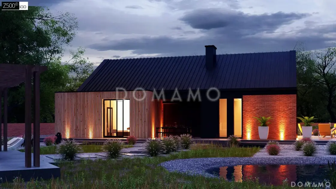 Проект дома из газобетона в стиле барнхаус с кабинетом, комнатой отдыха и увеличенной котельной / 3