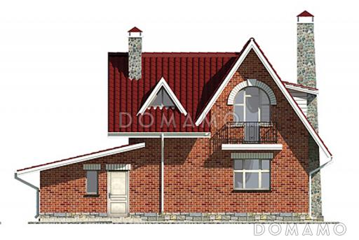 Проект дачного дома из газобетона для небольшой семьи / Фасад 3