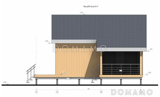 Проект каркасного дома со спальней наверху и вторым светом / Фасад 3