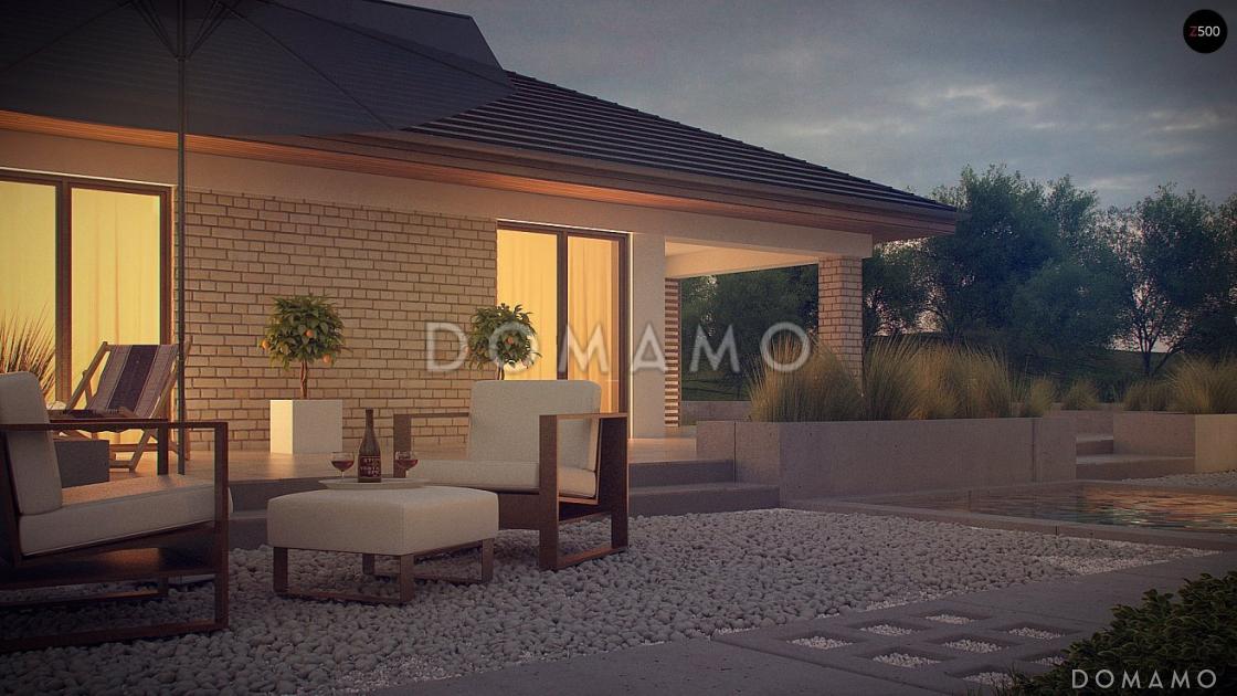 Проект просторного одноэтажного дома из газобетона с большой гостиной, тремя спальнями, кабинетом и гаражом на два автомобиля / 14