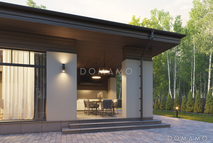 Проект небольшого квадратного дома с 2 спальнями Проект небольшого квадратного дома с 2 спальнями