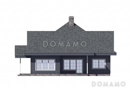 Проект каркасного теплого дома с двумя спальнями на верхнем этаже / Фасад справа