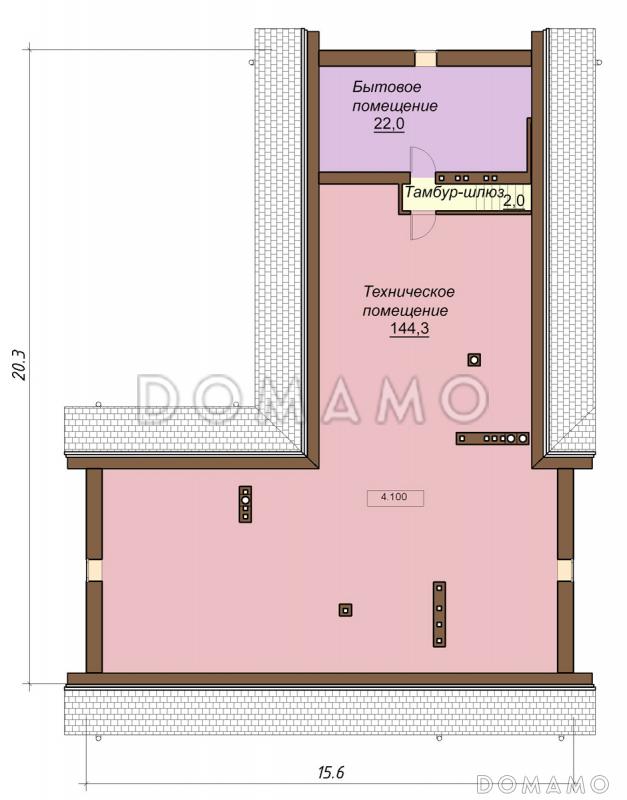 Проект одноэтажного дома с чердачным помещением / План #2