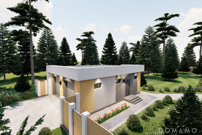 Проект современного гаража на 2 автомобиля с подвалом и хозяйственным помещением Проект современного гаража на 2 автомобиля с подвалом и хозяйственным помещением