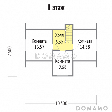 Проект каркасного дома с небольшой кухней / План мансардного этажа