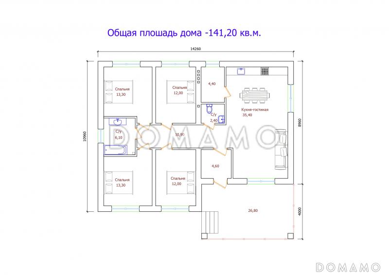 Проект 308 / План 1 этажа