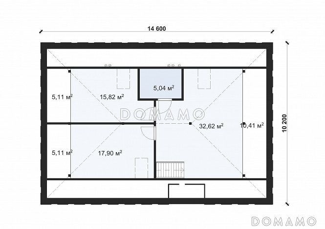 Проект стильного дома с мансардой S-211 / План мансардного этажа