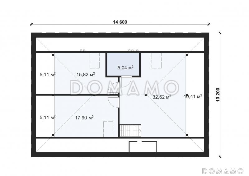 Проект стильного дома с мансардой S-211 / План мансардного этажа