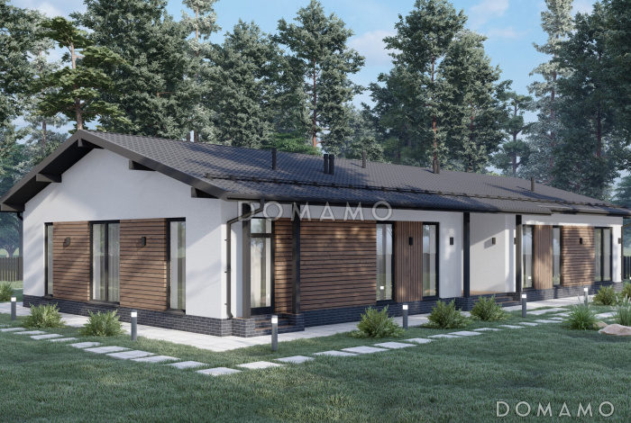 Проект одноэтажного вытянутого по длине дома S-232