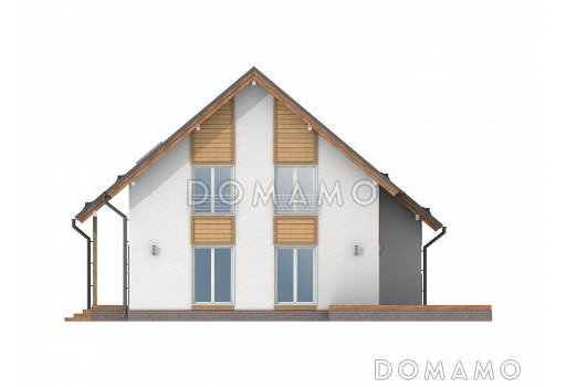 Проект каркасного дома с мансардой / Фасад 1