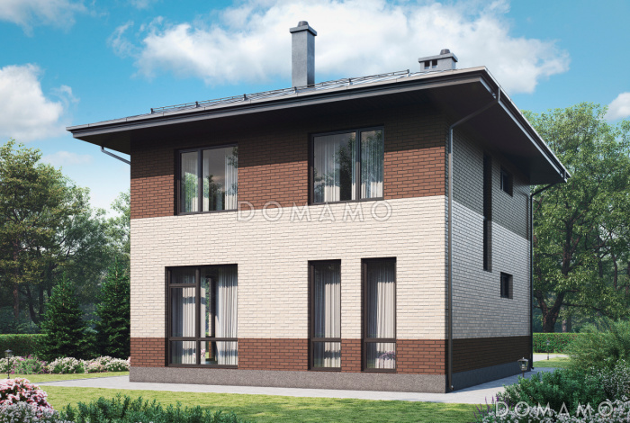 Проект двухэтажного дома с кладовой, кухней-столовой, лоджией Проект двухэтажного дома с кладовой, кухней-столовой, лоджией