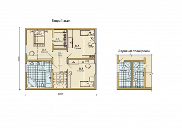 Проект каркасного дома с мансардой / План мансардного этажа