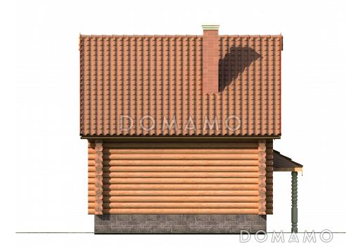 Проект бани с мансардой в русском стиле / Фасад 3