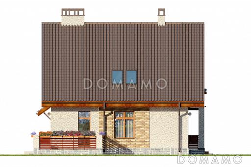 Проект дома по технологии ЛСТК до 150 кв.м с двухскатной крышей / Фасад 3
