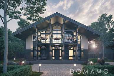 Проект дома из газобетона с мастер-спальней, сауной и большой гостиной