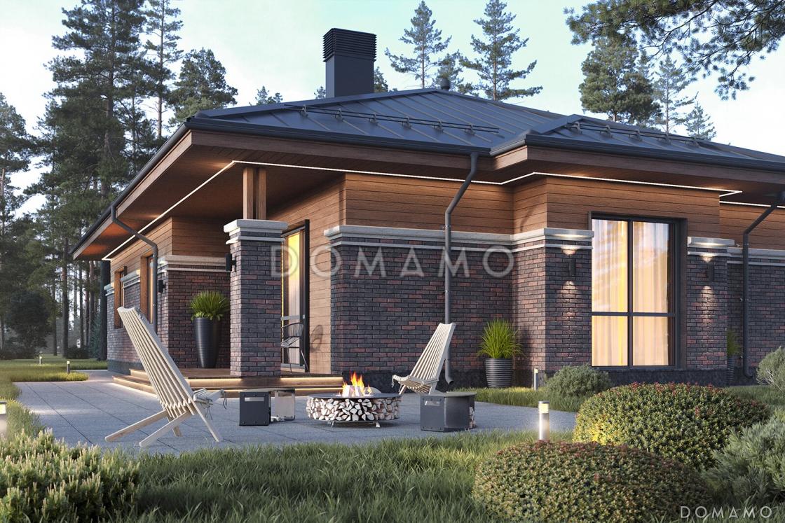 Проект каркасного дома в стиле Райта с тремя спальнями и просторной столовой-гостиной / 5