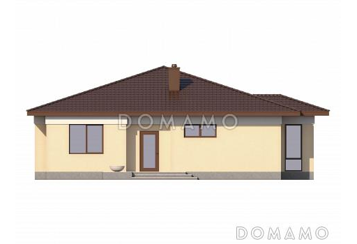 Проект одноэтажного газобетонного загородного дома / Фасад 2