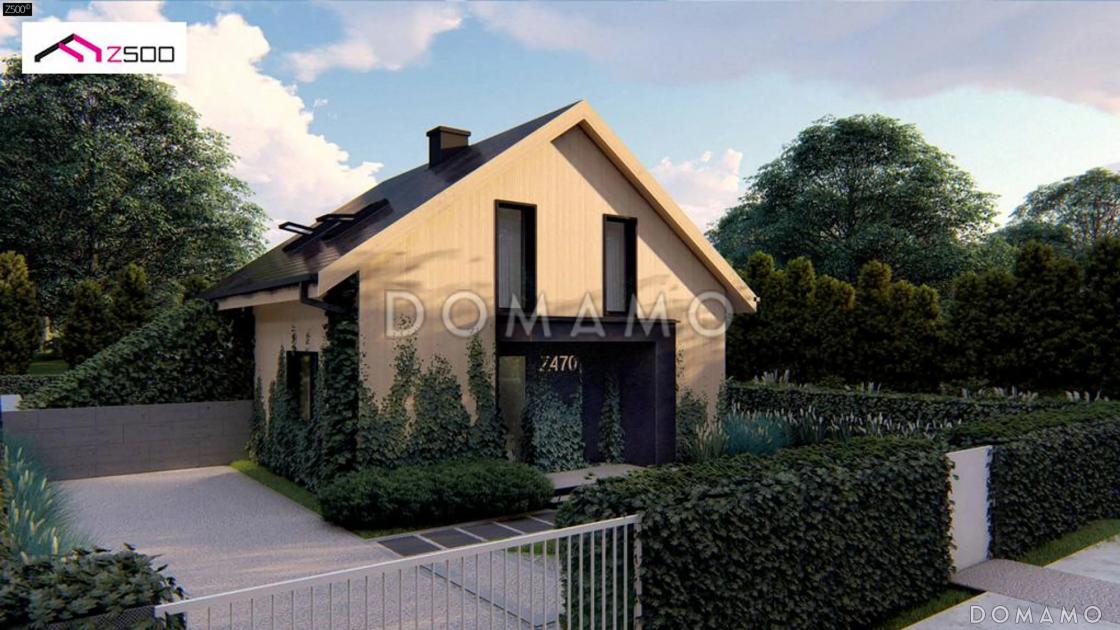 Проект мансардного дома с панорамными окнами / 1