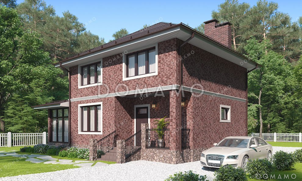 Проект двухэтажного дома с тремя спальнями и верандой / 2