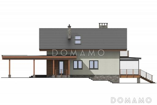 Шале с двумя спальнями, просторной дневной зоной со вторым светом и навесом для двух машин / Фасад 4