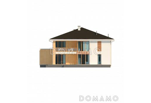 Проект просторного двухэтажного дома из кирпича с гаражом на два автомобиля для большой семьи / Фасад 2