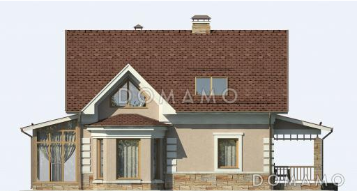 Проект дома из газобетона с мансардными окнами / Фасад 2