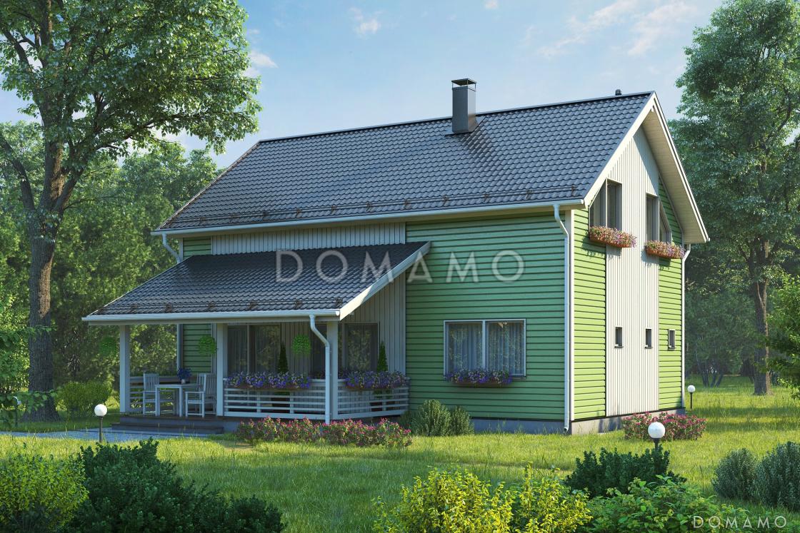 Проект скандинавского коттеджа с 4 спальнями, светлой гостиной и крытой террасой / 6