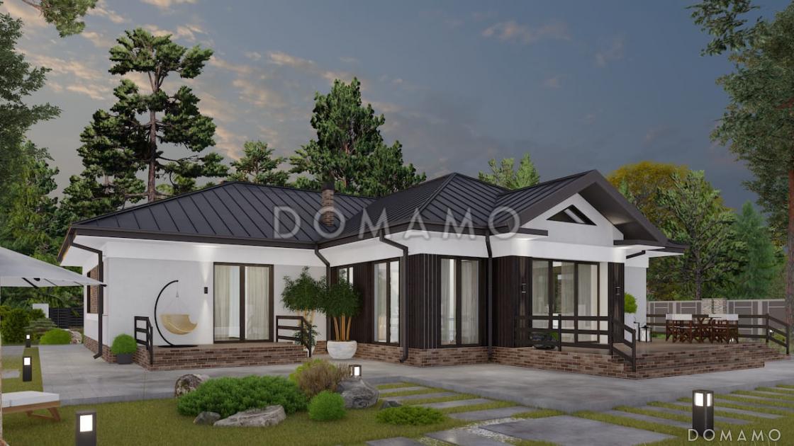 Проект дома из газобетона с двухместным гаражом и двумя террасами / 6