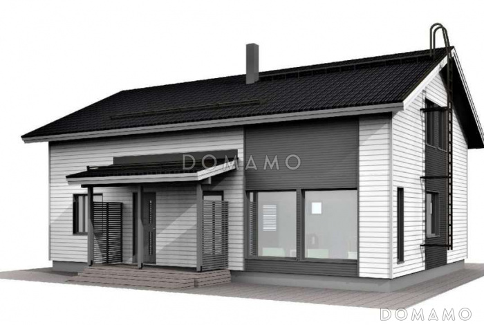 M-170 одноэтажный с мансардой дом 