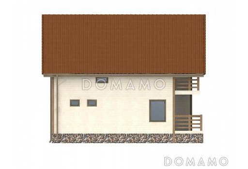 Проект каркасного дома с балконами на втором этаже / Фасад 4