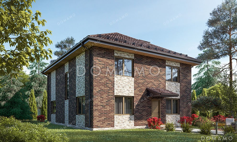 Проект двухэтажного дома с балконом / 2