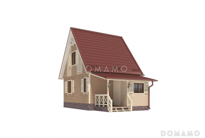 Проект классического дома с крыльцом из бруса Проект классического дома с крыльцом из бруса