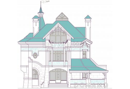 Проект компактного коттеджа в стиле модерн / Фасад 3