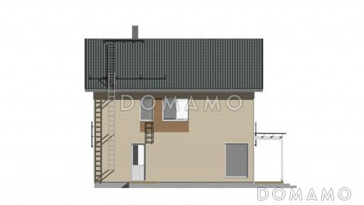 Проект двухэтажного каркасного дома с французским балконам на втором этаже / Фасад 4