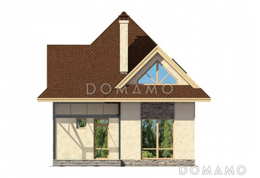 Проект небольшого дома с большими окнами / Фасад 1
