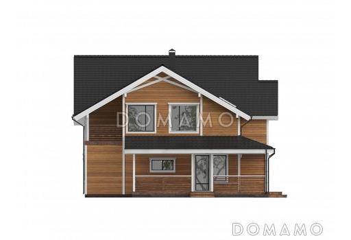 Проект каркасного дома с мансардными окнами и вторым светом / Фасад 2