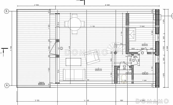 А-фрейм / План 1 этажа